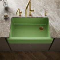 Kohler Whitehaven® 35-3/4" undermount single-bowl farmhouse kitchen sink - Fresh Green