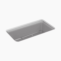  Kohler Cairn® 33-1/2" undermount single-bowl kitchen sink - Matte Grey