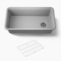  Kohler Cairn® 33-1/2" undermount single-bowl kitchen sink - Matte Grey