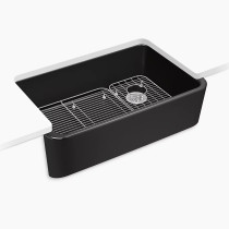 Kohler Ironridge® 34" undermount single-bowl farmhouse kitchen sink - Black Black