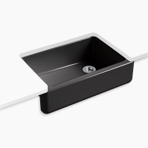 Kohler Whitehaven® 32-3/4" undermount single-bowl farmhouse kitchen sink - Black Black