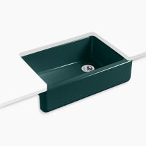 Kohler Whitehaven® 32-3/4" undermount single-bowl farmhouse kitchen sink - Teal