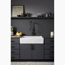 Kohler Riverby® 35-3/4" undermount single-bowl farmhouse workstation kitchen sink - White