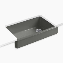 Kohler Whitehaven® 35-1/2" undermount single-bowl farmhouse kitchen sink - Thunder Grey