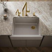 Kohler Whitehaven® 29-1/2" undermount single-bowl farmhouse kitchen sink - Truffle