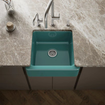 Kohler Whitehaven® 23-1/2" undermount single-bowl farmhouse kitchen sink - Teal