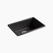 Kohler Iron/Tones® 27" top-/undermount single-bowl kitchen sink - Black Black