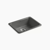 Kohler Iron/Tones® 24-1/4" top-/undermount single-bowl bar sink - Thunder Grey