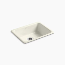Kohler Iron/Tones® 24-1/4" top-/undermount single-bowl bar sink - Biscuit