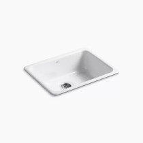 Kohler Iron/Tones® 24-1/4" top-/undermount single-bowl bar sink - White
