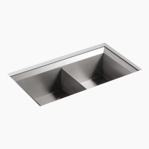 Kohler Poise® 33" undermount double-bowl kitchen sink