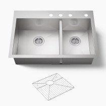Kohler Vault™ 33" top undermount double-bowl kitchen sink 