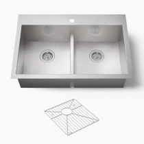 Kohler Vault™ Smart Divide® 33" top-undermount double-bowl kitchen sink 