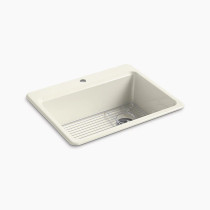 Kohler Riverby® 27" top-mount single-bowl kitchen sink Biscuit