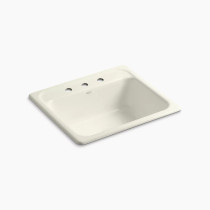 Kohler Mayfield™ 25" top-mount single-bowl kitchen sink Biscuit