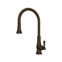 ROHL Patrizia Pulldown Faucet - Tuscan Brass With Metal Lever Handle