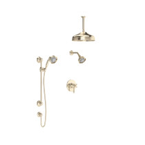 Rohl Viaggio Thermostatic Shower System with Shower Head and Hand Shower - Satin Nickel