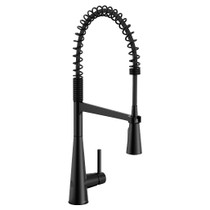 Moen Sleek MotionSense Matte Black One-Handle High Arc Pre-Rinse Spring Pulldown Kitchen Faucet