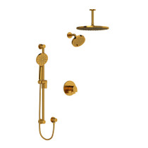Rohl Ode Thermostatic Shower System with Shower Head and Hand Shower Brushed Gold