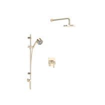 Rohl Graceline Thermostatic Shower System with Shower Head and Hand Shower Satin Nickel
