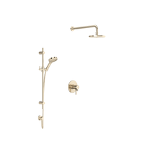 Rohl Lombardia Thermostatic Shower System with Shower Head, Hand Shower, Slide Bar, Shower Arm, Hose, and Valve Trim - Satin Nickel