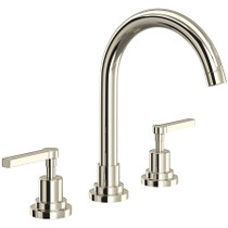 Rohl Lombardia 1.2 GPM Widespread Bathroom Faucet with Pop-Up Drain Assembly - Polished Nickel