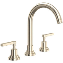 Rohl Lombardia 1.2 GPM Widespread Bathroom Faucet with Pop-Up Drain Assembly - Satin Nickel