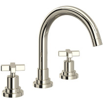 Rohl Lombardia 1.2 GPM Widespread Bathroom Faucet with Pop Up Drain Assembly - Polished Nickel