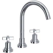 Rohl Lombardia 1.2 GPM Widespread Bathroom Faucet with Pop Up Drain Assembly Polished Chrome