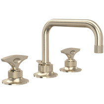 Rohl Graceline 1.2 GPM Widespread Bathroom Faucet with Pop-Up Drain Assembly- Satin Nickel