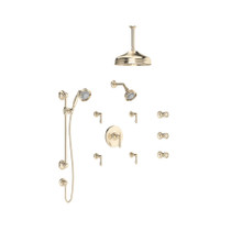 Rohl Viaggio Thermostatic Shower System with Shower Head, Hand Shower, and Bodysprays - Satin Nickel