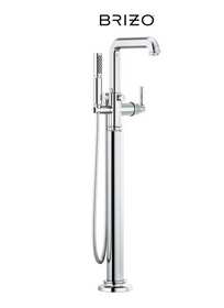 Brizo Invari Floor Mounted Tub Filler with Built-In Diverter - Includes Hand Shower, without Rough-In