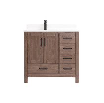 Royal Hudson 36-Inch Oak Bathroom Vanity with Left Offset