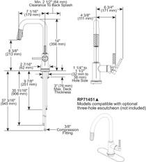 Brizo Litze® Smarttouch Pull-Down Prep Faucet with Square Spout - Knurled Handle - Brilliance® Luxe Gold®