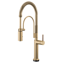 Brizo SmartTouch® Semi-Professional Kitchen Faucet - Less Handle  With Wood Lever - Brilliance® Luxe Gold®