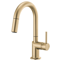 Brizo Odin® Pull-Down Prep Faucet with Arc Spout - Less Handle - Brilliance® Luxe Gold®