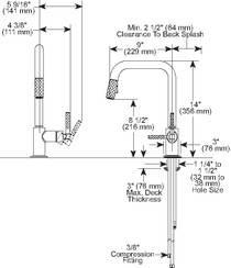 Brizo Litze® Pull-Down Faucet with Square Spout and Knurled Handle - Brilliance® Polished Nickel