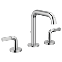 Brizo Litze® Widespread Lavatory Faucet with High Spout - Less Handles With Notch Lever 1.2 GPM - Polished Chrome