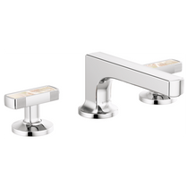 Brizo Kintsu® Widespread Lavatory Faucet with Low Spout - Less Handles, Knob with Knob with Mother of Pearl Inlay Handle 1.5 GPM - Polished Chrome