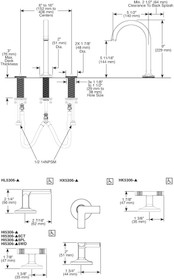 Brizo Kintsu® Widespread Lavatory Faucet with Arc Spout - Less Handles 1.2 GPM - Knob with Custom Inlay Handle - Polished Chrome