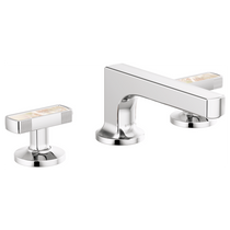 Brizo Kintsu® Widespread Lavatory Faucet with Low Spout - Less Handles 1.2 GPM - Knob with Mother of Pearl Inlay Handle - Polished Chrome