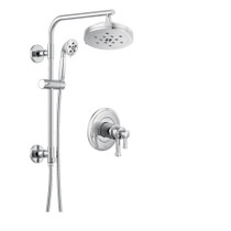 Brizo Atavis thermostatic shower column system chrome with multi-function shower head and hand shower