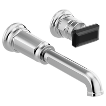 Brizo Invari® Two-Hole, Single-Handle Wall Mount Lavatory Faucet - Less Handle 1.2 GPM - Black Crystal Knob Handle - Polished Chrome