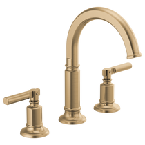 Brizo Invari® Widespread Lavatory Faucet with Arc Spout - Less Handles 1.2 GPM - Lever Handle - Brilliance® Luxe Gold®