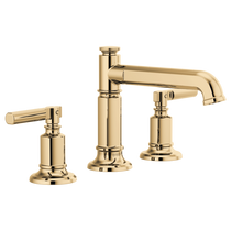 Brizo Invari® Widespread Lavatory Faucet with Column Spout - Less Handles 1.2 GPM - Lever Handle - Brilliance® Polished Gold