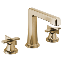 Brizo Levoir® Widespread Lavatory Faucet with High Spout - Less Handles 1.2 GPM - Low Cross Handle - Brilliance® Luxe Gold®