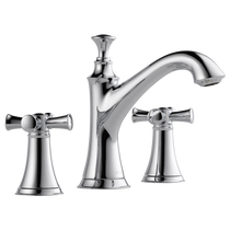 Brizo Baliza® widespread lavatory faucet in polished chrome with cross handle design