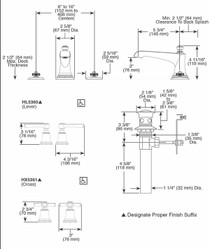 Brizo Rook® Widespread Lavatory Faucet - Less Handles 1.5 GPM - Bidet Lever Handle - Brilliance® Luxe Gold®