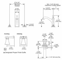 Brizo Baliza® Widespread Lavatory Faucet - Less Handles 1.5 GPM - Cross Handle - Brilliance® Brushed Nickel