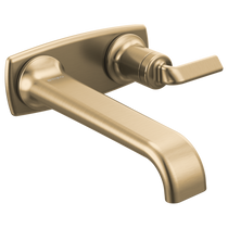 Brizo Allaria Brilliance Luxe Gold Wall-Mount Bathroom Faucet with Twist Handle